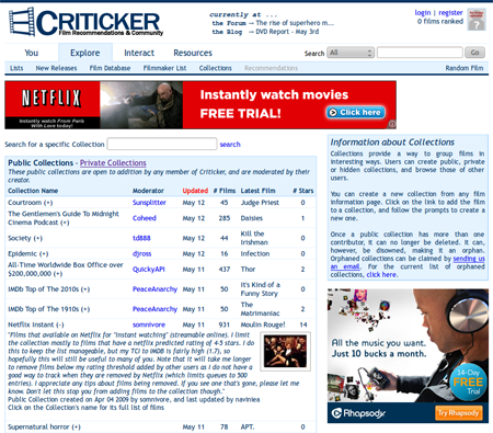 Criticker Movie Search Engine