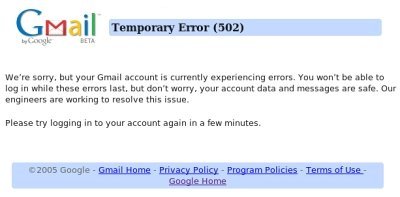 Gmail Temporary Error (502)