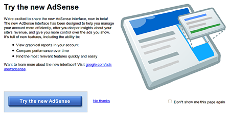 Google Adsense Interface Version 3