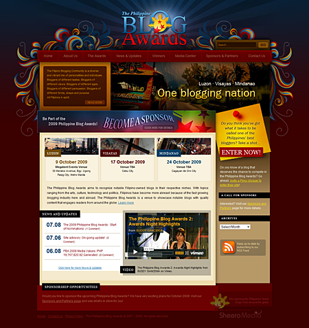 2009 Philippine Blog Awards website
