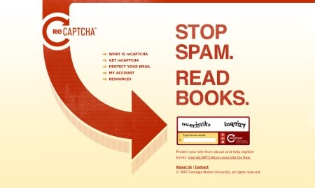 Recaptcha: Stop Spam. Read Books.
