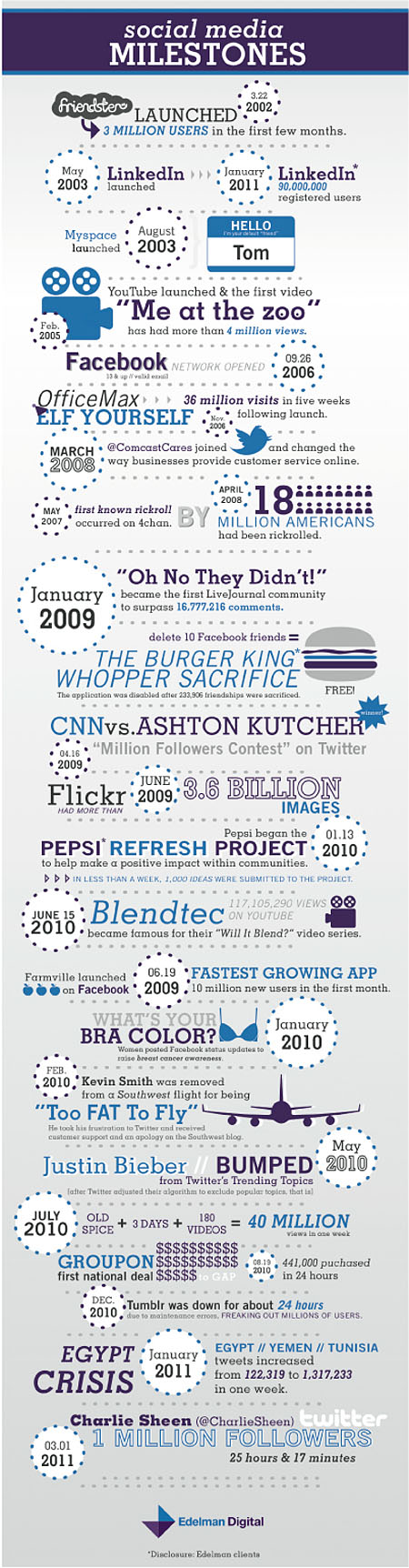 Social Media Milestones Infographic