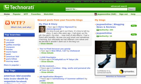 Technorati Homepage