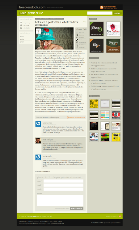 FREEmium WordPress Theme Post Page