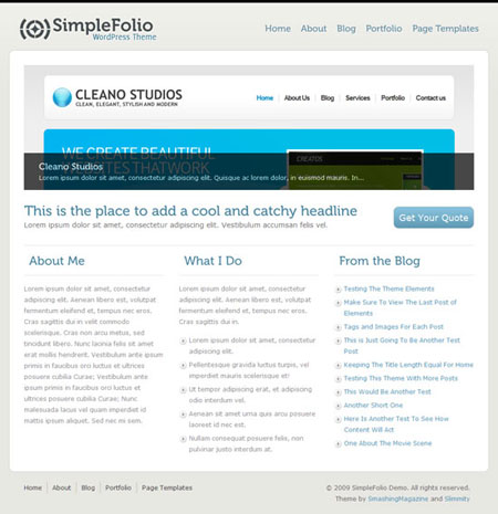 SimpleFolio WordPress Theme