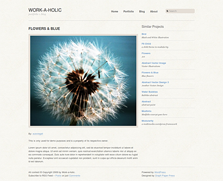 Work-A-Holic WordPress Theme