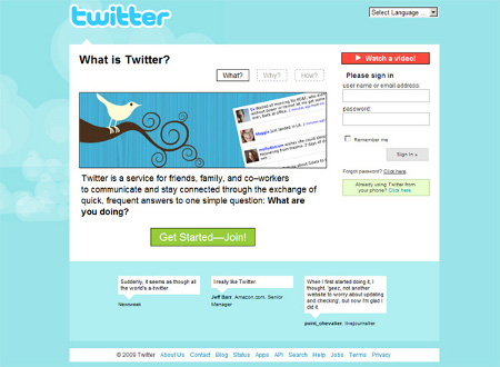 Twitter Old Homepage