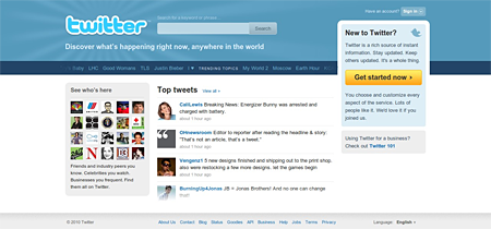 Twitter New Homepage