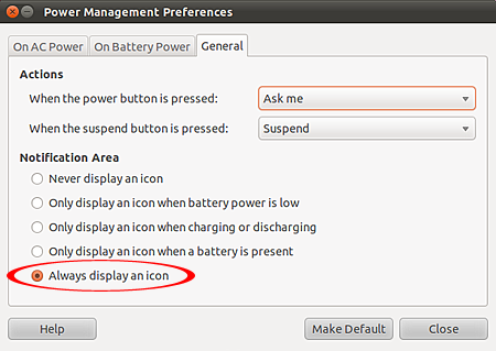 Ubuntu Battery Power Management