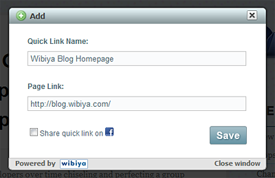 Wibiya User Bookmarks App