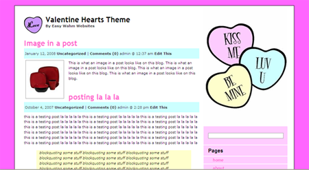 Valentine Candy Hearts WordPress Theme