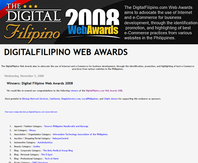 digital filipino web awards 2008
