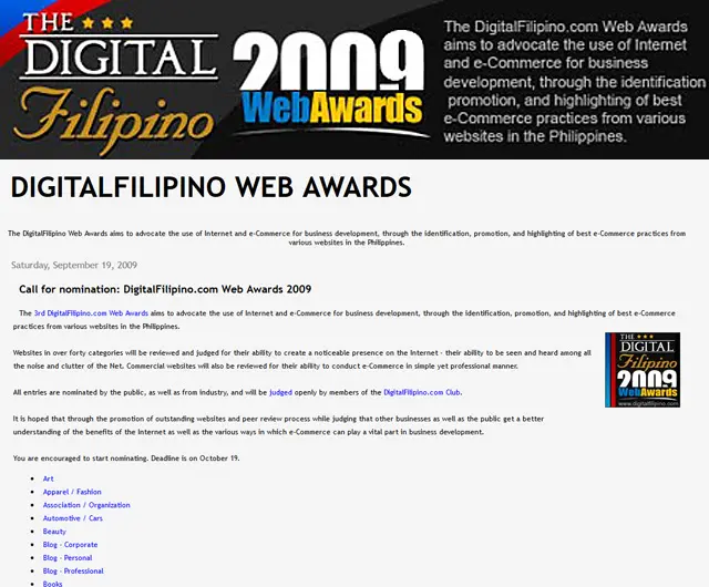 digital filipino web awards 2009