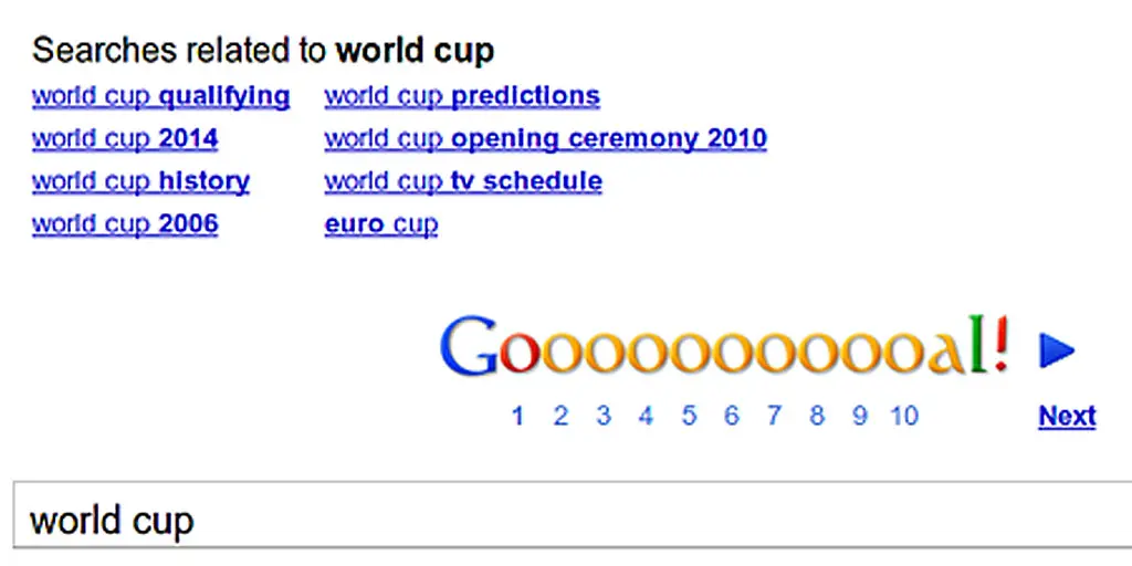 Google World Cup Easter Egg