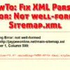 xml parsing error