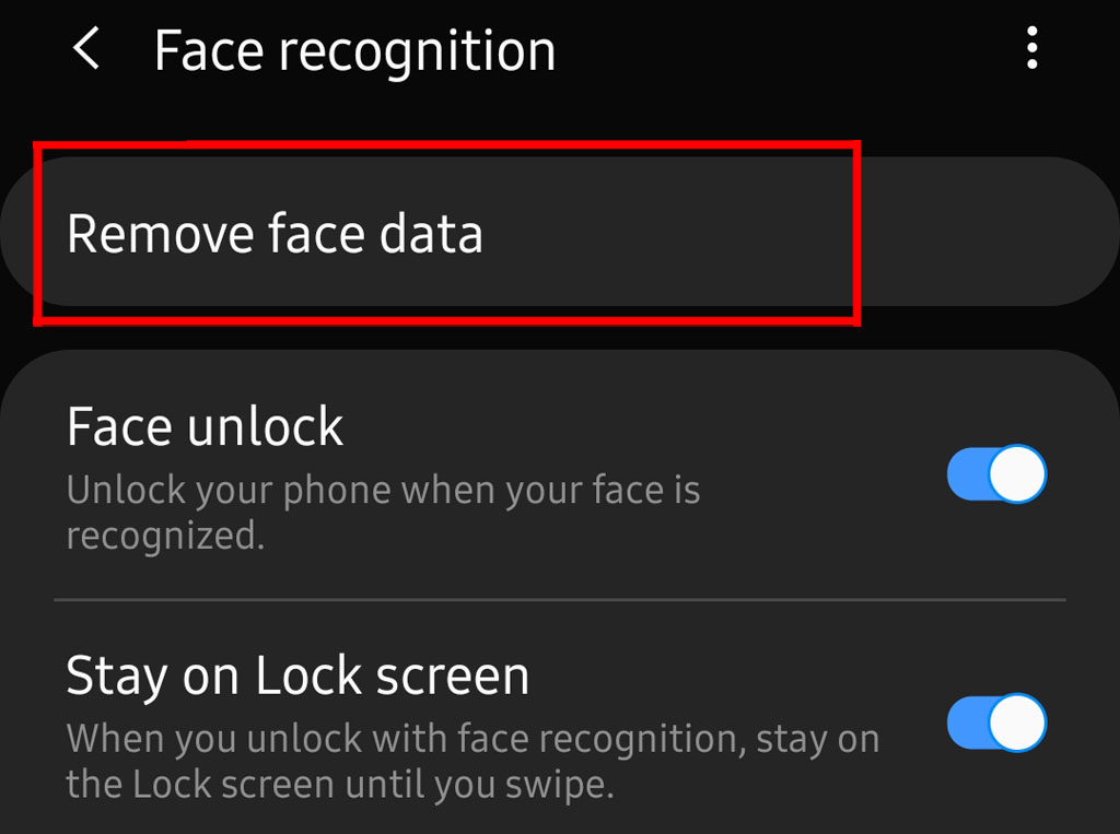Remove Face Data
