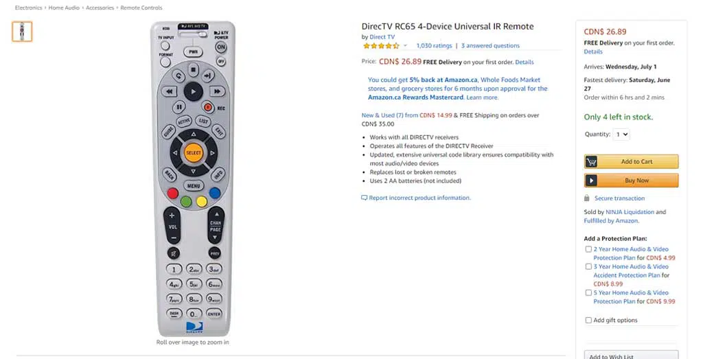 Buy DirecTV Universal Remote