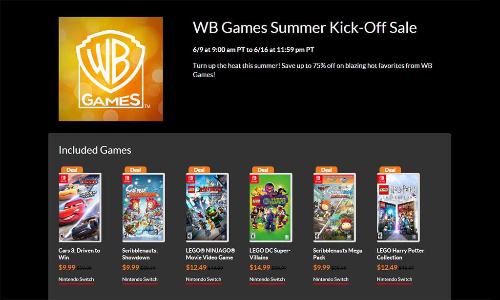 Nintendo Summer Game Sale - WB Games