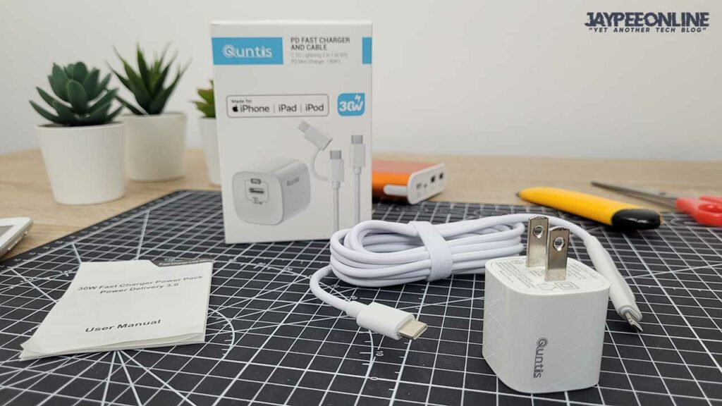 Quntis 30W PD Fast Charger with GaN Technology Package Contents