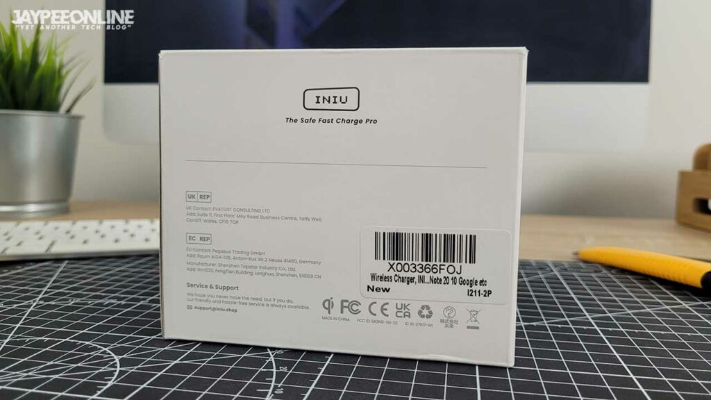 INIU Qi-Certified Wireless Fast Charging Stand Box Rear